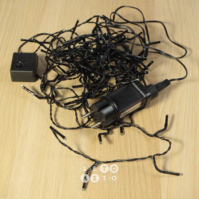 Светодиодная гирлянда Объемная 80 зеленых LED ламп 6 м, черный ПВХ, контроллер, таймер, IP44 Kaemingk