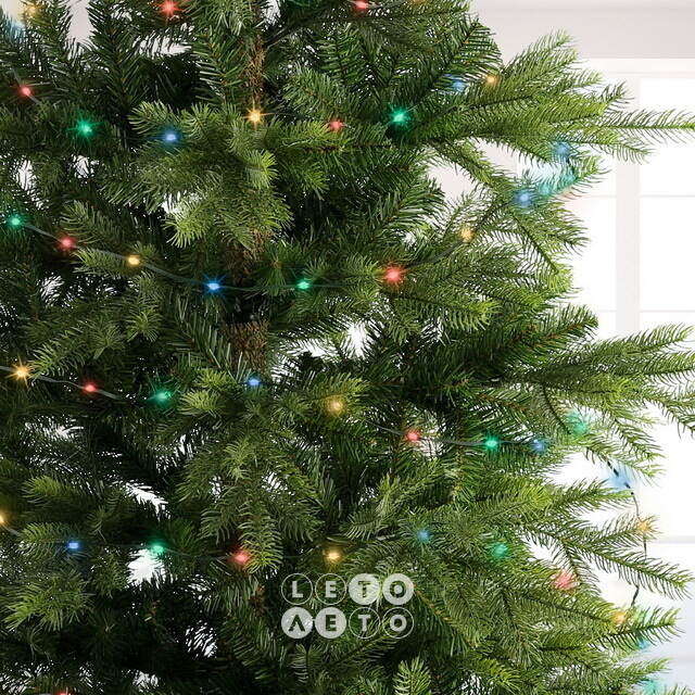 Светодиодная гирлянда Роса Micro Flex 27 м, 360 разноцветных LED, зеленый провод, контроллер, IP44 Kaemingk