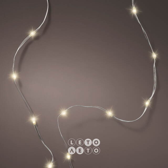 Светодиодная гирлянда Роса Micro Flex 13.5 м, 180 теплых белых LED, серебряный провод, контроллер, IP44 Kaemingk