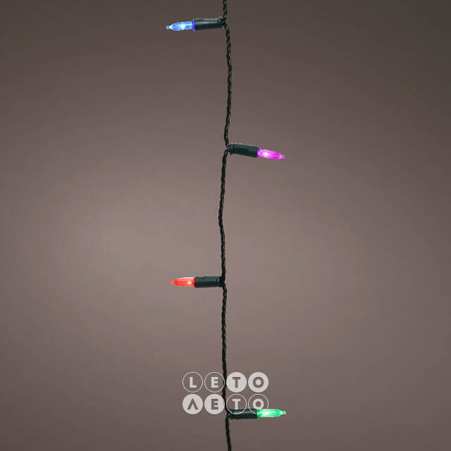 Светодиодная гирлянда Vintage Lights 24 м, 240 разноцветных мини LED ламп, зеленый ПВХ, контроллер, таймер, IP20 Kaemingk