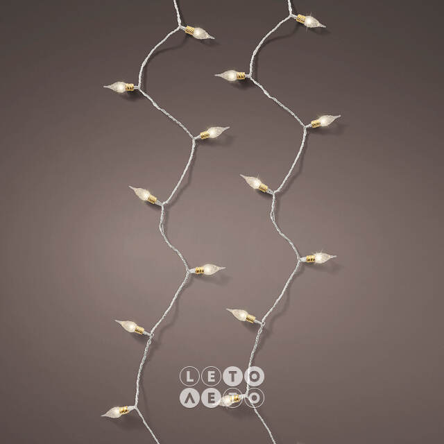 Светодиодная гирлянда Vintage Lights 24 м, 240 теплых белых LED ламп, прозрачный ПВХ, контроллер, таймер, IP20 Kaemingk