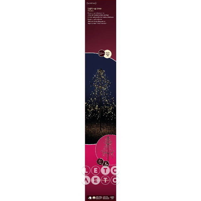 Светодиодная фигура Елка Лучиа Firework 1.35 м, 600 теплых белых LED ламп, контроллер, IP44 Kaemingk