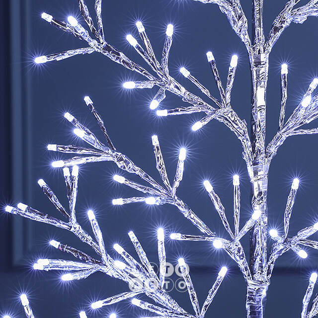 Светодиодное дерево Lausanne Silver 108 см, 230 холодных белых LED ламп с мерцанием, IP44 Kaemingk
