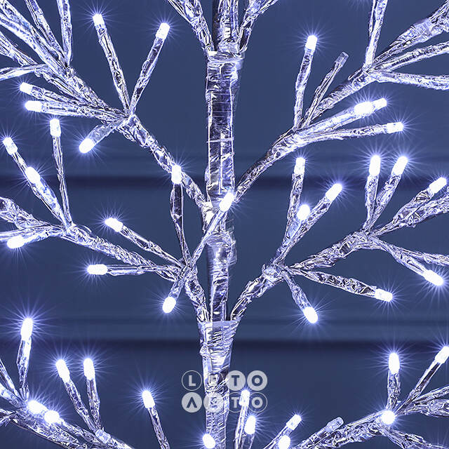 Светодиодное дерево Lausanne Silver 108 см, 230 холодных белых LED ламп с мерцанием, IP44 Kaemingk