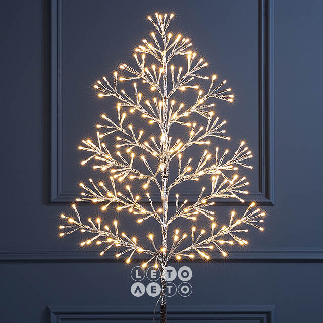 Светодиодное дерево Lausanne Silver 108 см, 230 теплых белых LED ламп с мерцанием, IP44 Kaemingk
