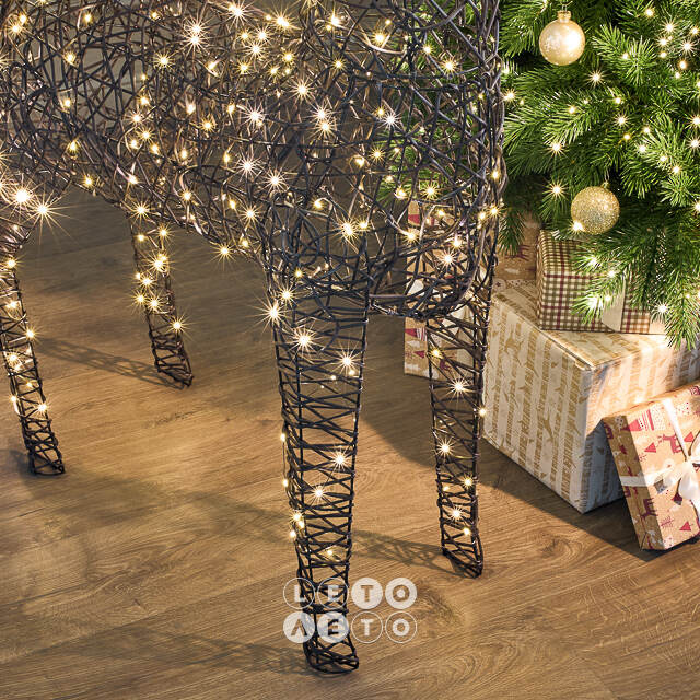 Светящийся олень Ардон 160 см, 400 теплых белых LED ламп, IP44 Kaemingk