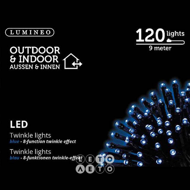 Светодиодная гирлянда Объемная 120 синих LED ламп 9 м, черный ПВХ, контроллер, IP44 Kaemingk