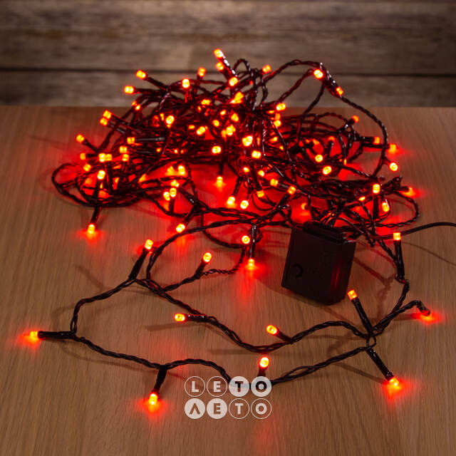 Светодиодная гирлянда нить Объемная 180 разноцветных RGB LED ламп 13.5 м, черный ПВХ, таймер, IP44 Kaemingk