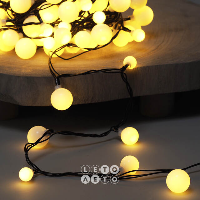 Светодиодная гирлянда Вишенки 120 теплых белых LED ламп 9 м, черный ПВХ, IP44 Kaemingk