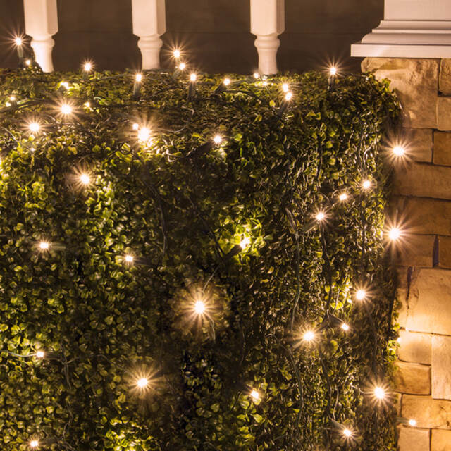 Гирлянда Сетка на дерево/куст 0.35 м на батарейке, 60 теплых белых LED ламп, черный ПВХ, контроллер, IP44 Kaemingk