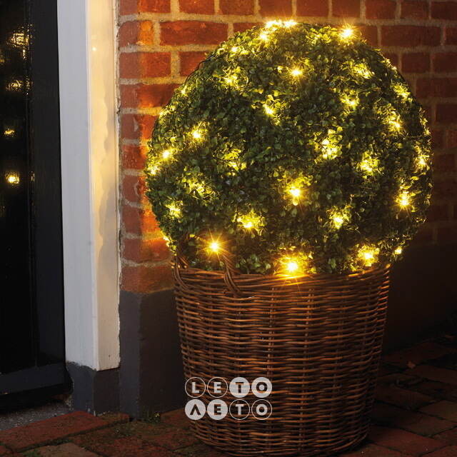 Гирлянда Сетка на дерево/куст 0.35 м, 60 теплых белых LED ламп, зеленый ПВХ, IP44 Kaemingk