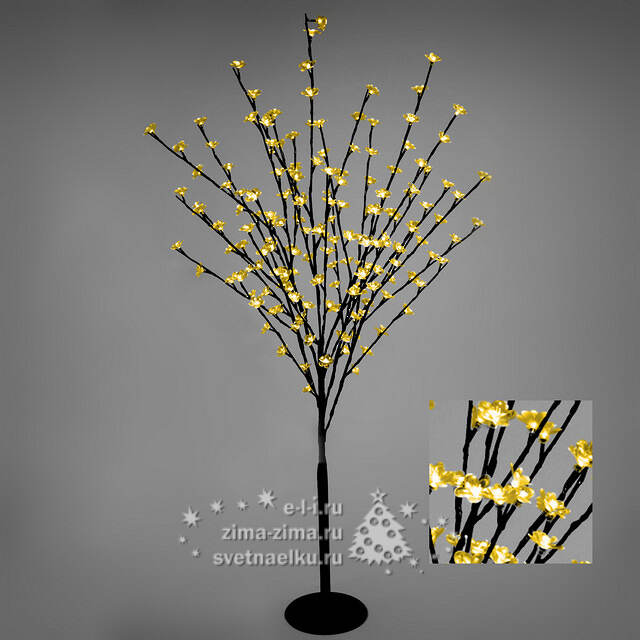 Светодиодное дерево Цветущая Яблоня 120 см, 128 теплых белых LED ламп, IP44 Kaemingk