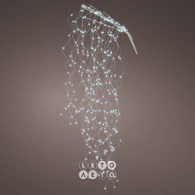 Светодиодное украшение - лиана Lustre Otto 140 см, 720 холодных белых Big&Bright LED ламп с мерцанием, IP44 Kaemingk