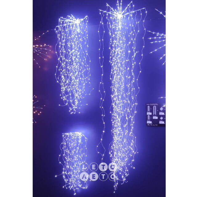 Светодиодное украшение - лиана Lustre Otto 140 см, 720 холодных белых Big&Bright LED ламп с мерцанием, IP44 Kaemingk