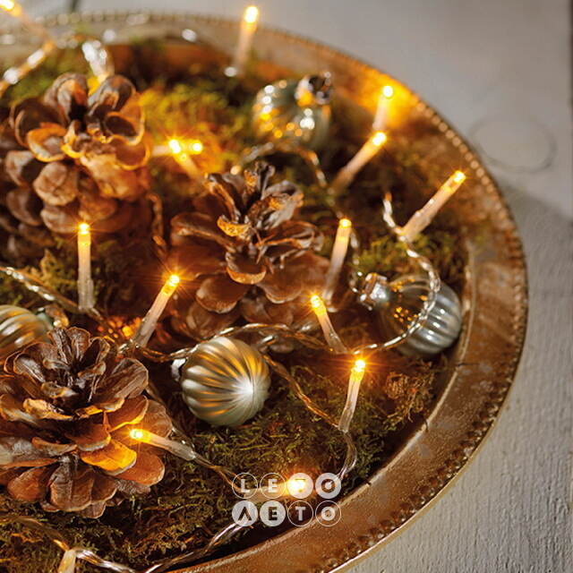 Светодиодная гирлянда на батарейках 7.1 м, 96 теплых белых LED ламп, прозрачный ПВХ, контроллер, таймер Kaemingk
