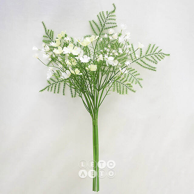 Искусственный букет Wild Flowers - Белые Росы 43 см Summer Deco