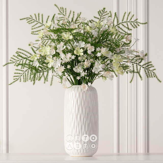 Искусственный букет Wild Flowers - Белые Росы 43 см Summer Deco