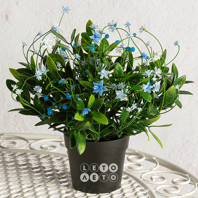 Искусственный цветок в горшке Myosotis 23 см Summer Deco