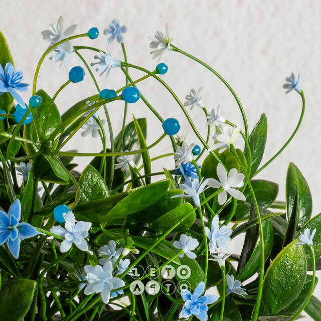 Искусственный цветок в горшке Myosotis 23 см Summer Deco