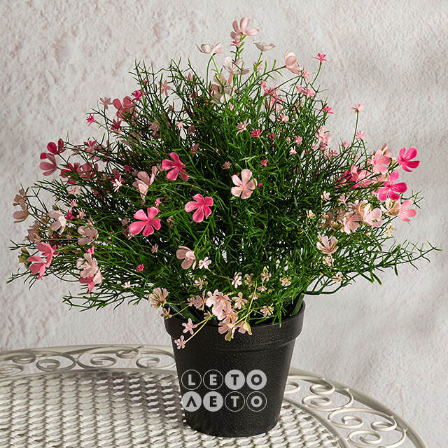 Искусственный цветок в горшке Ginosa 36 см, розовый Summer Deco