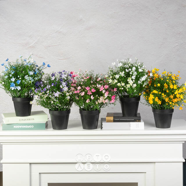 Искусственный цветок в горшке Лобелия 36 см, белый Summer Deco
