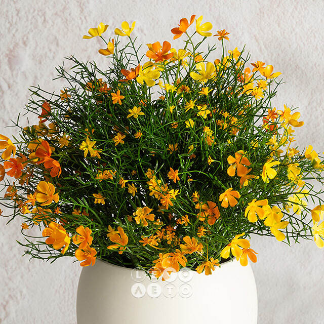 Искусственный цветок в горшке Лобелия 36 см, желтый Summer Deco
