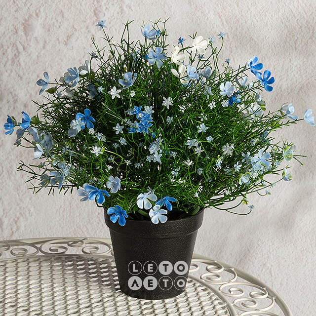 Искусственный цветок в горшке Лобелия 36 см, голубой Summer Deco