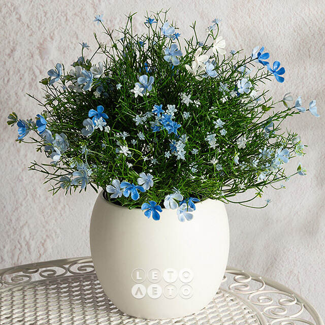 Искусственный цветок в горшке Лобелия 36 см, голубой Summer Deco