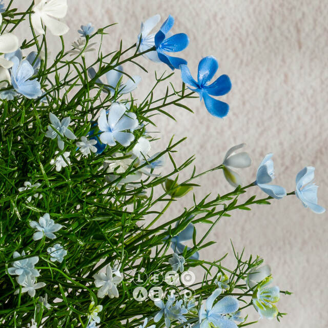 Искусственный цветок в горшке Лобелия 36 см, голубой Summer Deco