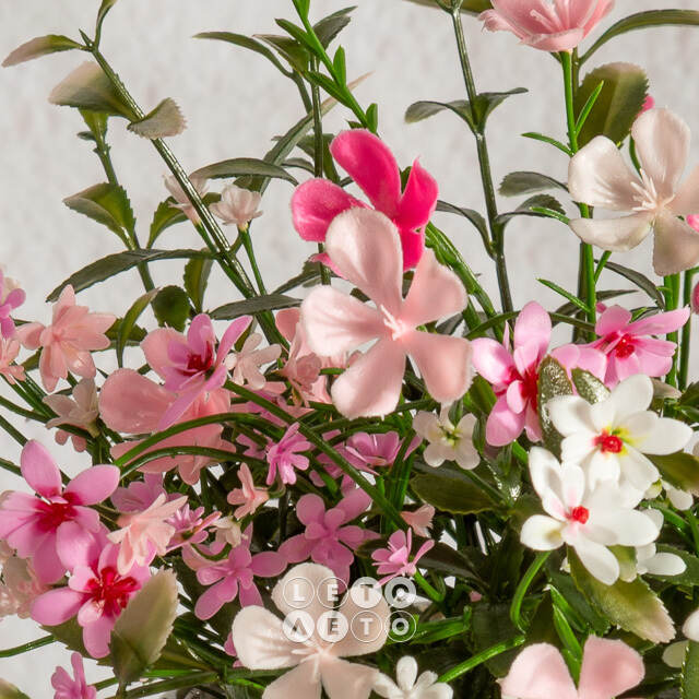 Искусственный цветок в горшке Жасмин 31 см розовый Summer Deco