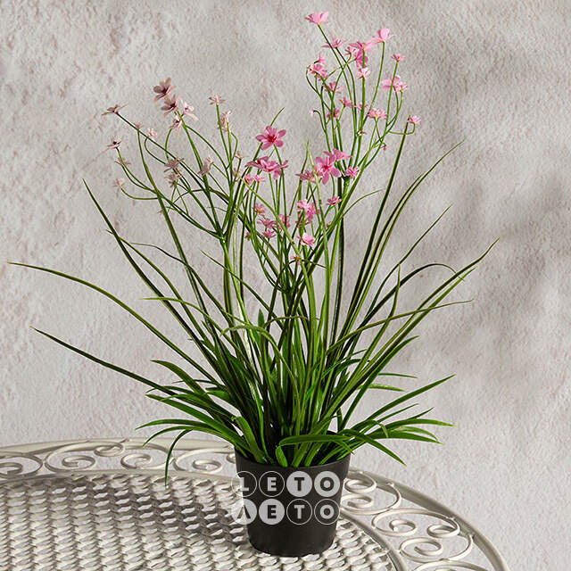 Искусственный цветок в горшке Таллинум 38 см розовый Summer Deco