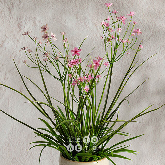 Искусственный цветок в горшке Таллинум 38 см розовый Summer Deco