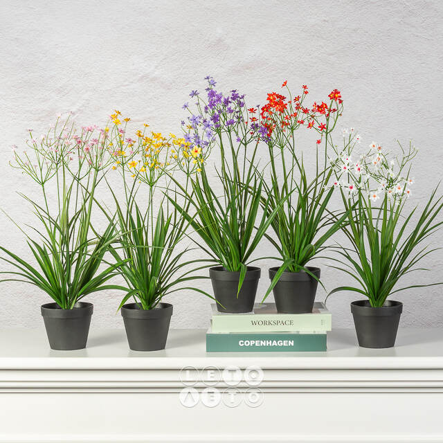 Искусственный цветок в горшке Таллинум 38 см желтый Summer Deco