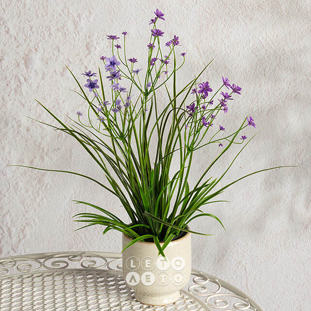 Искусственный цветок в горшке Таллинум 38 см сиреневый Summer Deco
