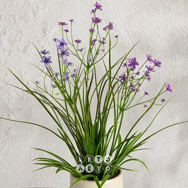 Искусственный цветок в горшке Таллинум 38 см сиреневый Summer Deco