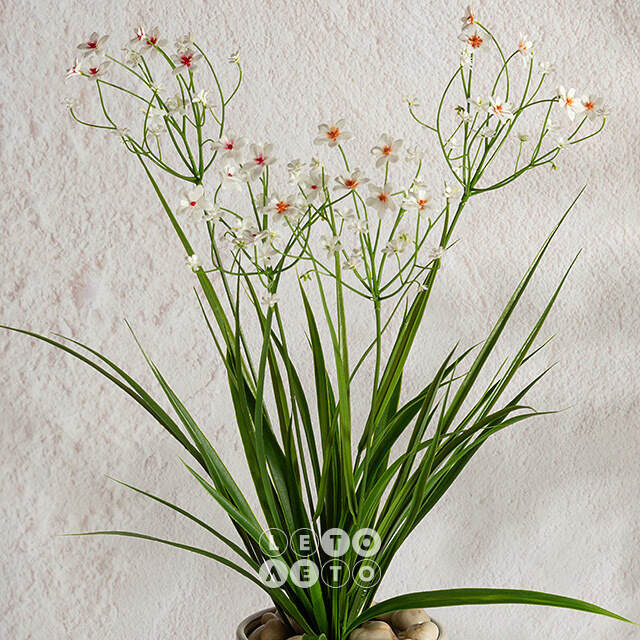 Искусственный цветок в горшке Таллинум 51 см белый Summer Deco