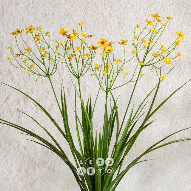 Искусственный цветок в горшке Таллинум 51 см желтый Summer Deco