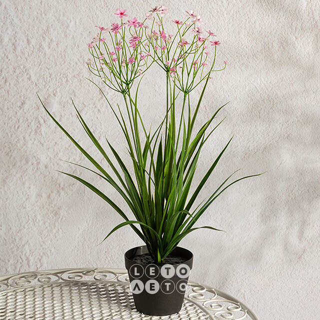 Искусственный цветок в горшке Таллинум 51 см розовый Summer Deco