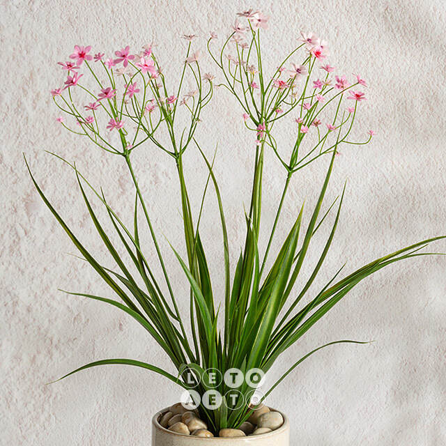 Искусственный цветок в горшке Таллинум 51 см розовый Summer Deco