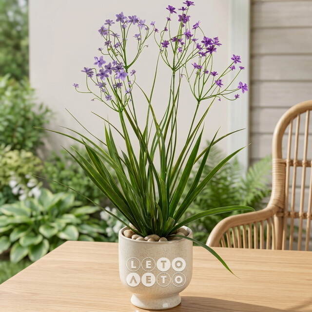 Искусственный цветок в горшке Таллинум 51 см сиреневый Summer Deco