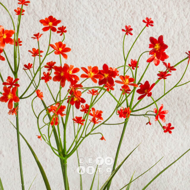 Искусственный цветок в горшке Таллинум 51 см красный Summer Deco