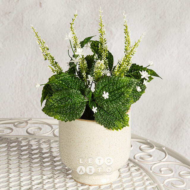Искусственный цветок в горшке Пилея 24 см Summer Deco