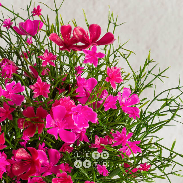 Искусственные цветы в горшке Флоксы розовые 23 см Summer Deco
