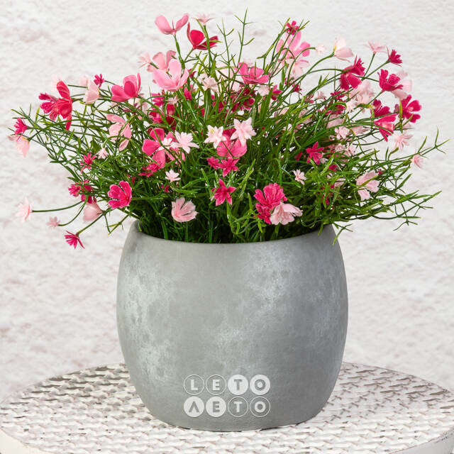 Искусственные цветы в горшке Флоксы нежно-розовые 23 см Summer Deco