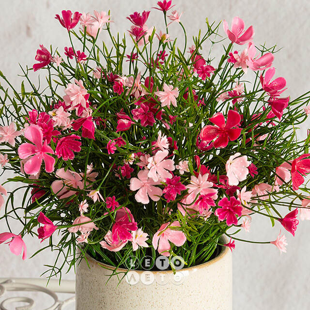 Искусственные цветы в горшке Флоксы нежно-розовые 23 см Summer Deco