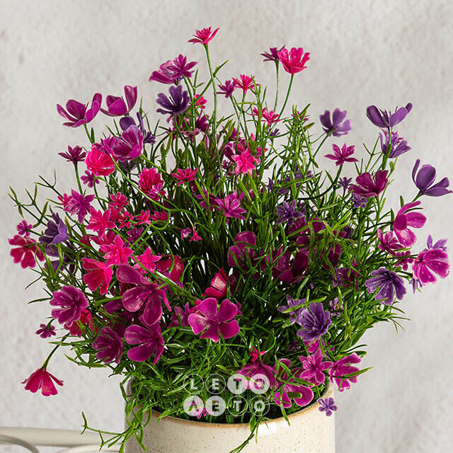 Искусственные цветы в горшке Флоксы фуксия 23 см Summer Deco