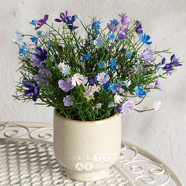 Искусственные цветы в горшке Флоксы фиолетовые 23 см Summer Deco