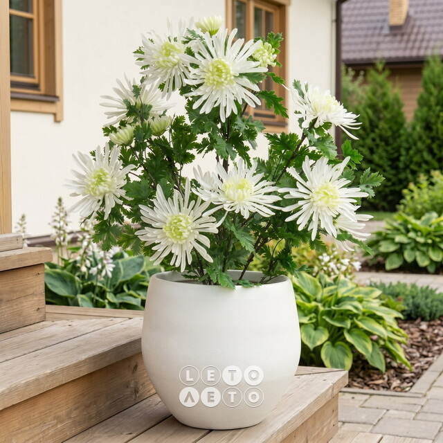 Искусственный цветок в горшке Хризантема Мелтина 60 см Summer Deco