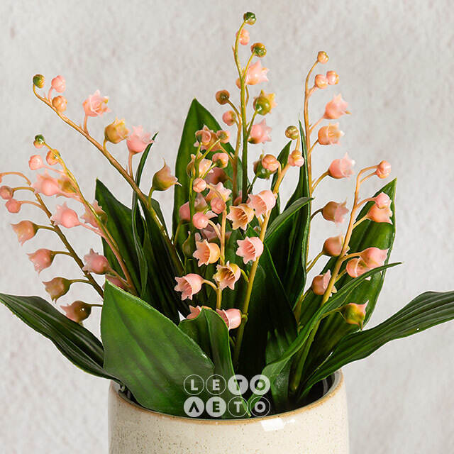 Искусственный цветок в горшке Ландыш - Molinella 23 см Summer Deco