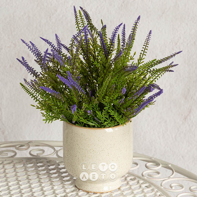 Искусственный цветок в горшке Вереск - Цветущий Водопад 23 см Summer Deco